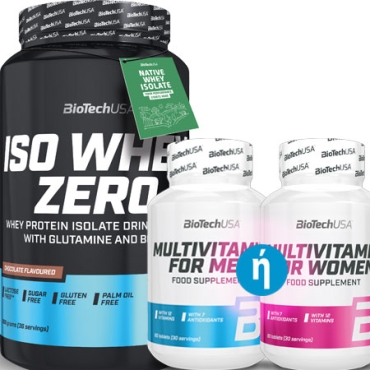 ISO Whey ZERO 908 gr & Multivitamin for Men 60 tablets ή Multivitamin for Women 60 tablets