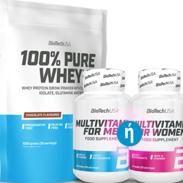 100% Pure Whey 1000 gr & Multivitamin for Men 60 tablets ή Multivitamin for Women 60 tablets