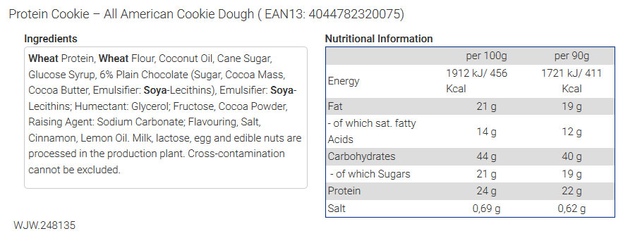 Weider Πρωτεϊνικές Σοκολάτες - Μπάρες - Μπισκότα Protein Cookie 12 x 90 gr 