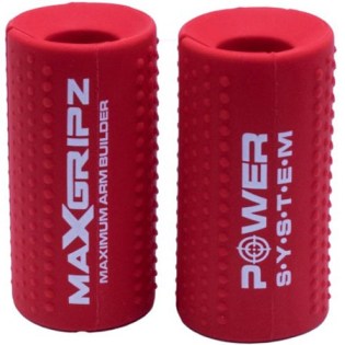 Power-System-Max-Gripz-Barbell-Medium-Red