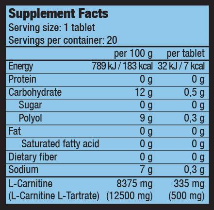 Biotech USA - L-Carnitine - L-Carnitine Effervescent 20 tablets